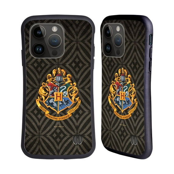 Head Case Designs Officially Licensed Harry Potter Prisoner Of Azkaban I Hogwarts Crest Hybrid Case Compatible with Apple iPhone 15 Pro