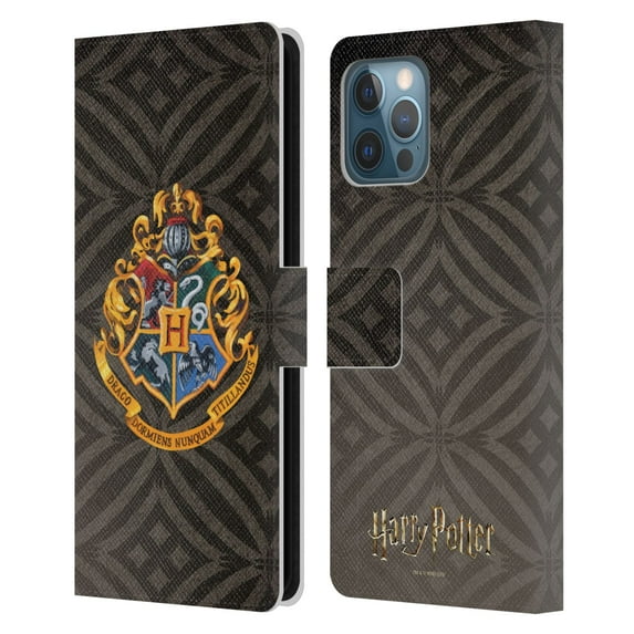 Head Case Designs Officially Licensed Harry Potter Prisoner Of Azkaban I Hogwarts Crest Leather Book Wallet Case Cover Compatible with Apple iPhone 12 Pro Max