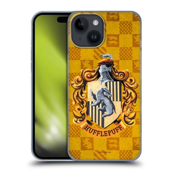Head Case Designs Officially Licensed Harry Potter Prisoner Of Azkaban I Hufflepuff Crest Hard Back Case Compatible with Apple iPhone 15