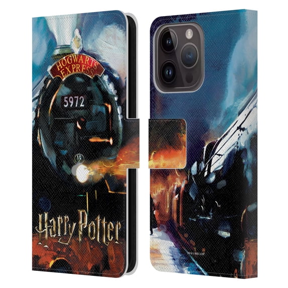 Head Case Designs Officially Licensed Harry Potter Prisoner Of Azkaban II Hogwarts Express Leather Book Wallet Case Cover Compatible with Apple iPhone 15 Pro