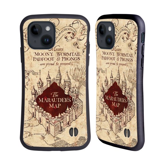 Head Case Designs Officially Licensed Harry Potter Prisoner Of Azkaban II The Marauder's Map Hybrid Case Compatible with Apple iPhone 15