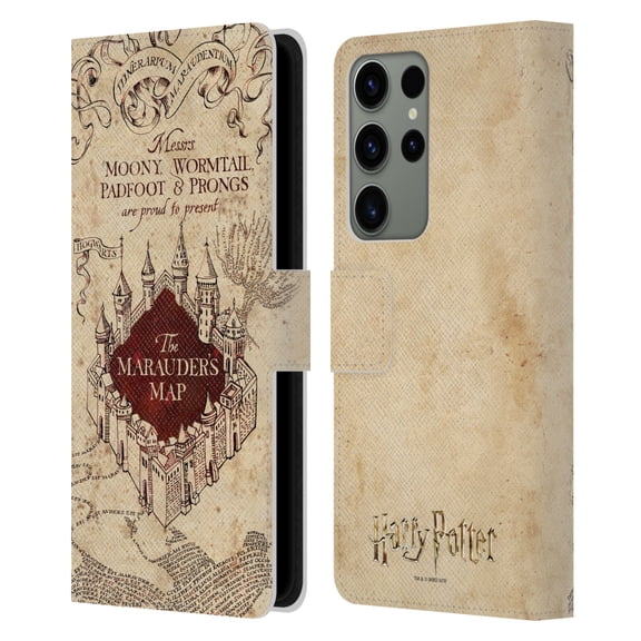 Head Case Designs Officially Licensed Harry Potter Prisoner Of Azkaban II The Marauder's Map Leather Book Wallet Case Cover Compatible with Samsung Galaxy S23 Ultra 5G