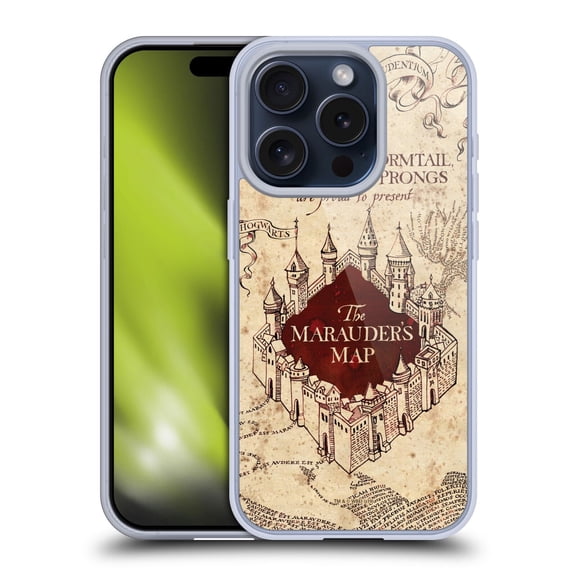 Head Case Designs Officially Licensed Harry Potter Prisoner Of Azkaban II The Marauder's Map Soft Gel Case Compatible with Apple iPhone 15 Pro