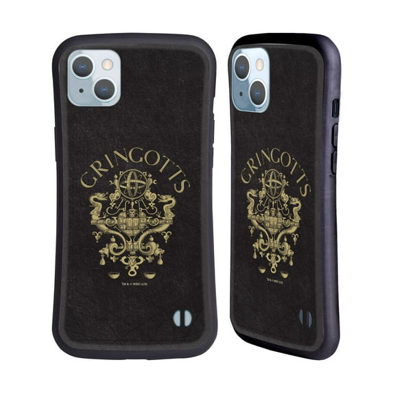 Head Case Designs Officially Licensed Harry Potter Sorcerer's Stone I Gringotts Crest Hybrid Case Compatible with Apple iPhone 14 Plus