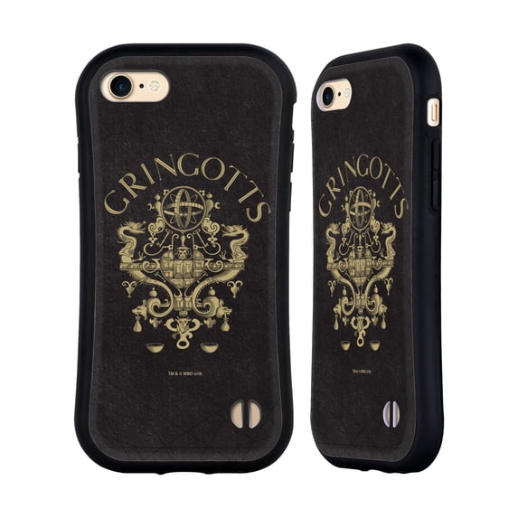 Head Case Designs Officially Licensed Harry Potter Sorcerer's Stone I Gringotts Crest Hybrid Case Compatible with Apple iPhone 7 / 8 / SE 2020 & 2022