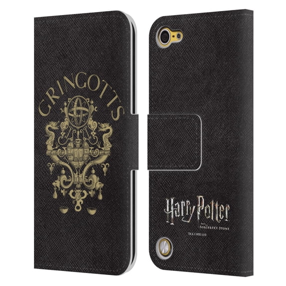 Head Case Designs Officially Licensed Harry Potter Sorcerer's Stone I Gringotts Crest Leather Book Wallet Case Cover Compatible with Apple iPod Touch 5G 5th Gen