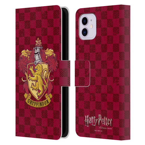 Head Case Designs Officially Licensed Harry Potter Sorcerer's Stone I Gryffindor Crest 2 Leather Book Wallet Case Cover Compatible with Apple iPhone 11