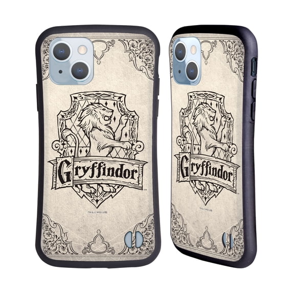 Head Case Designs Officially Licensed Harry Potter Sorcerer's Stone I Gryffindor Parchment Hybrid Case Compatible with Apple iPhone 14