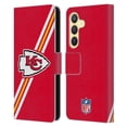 thumbnail image 1 of Head Case Designs NFL Kansas City Chiefs Logo Stripes Leather Book Wallet Case Cover For Samsung Galaxy S24 5G, 1 of 6