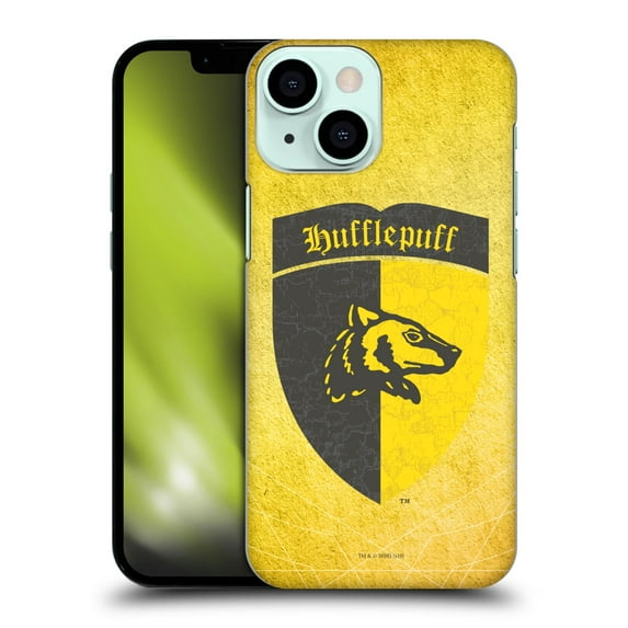 Head Case Designs Officially Licensed Harry Potter Sorcerer's Stone I Hufflepuff Crest Hard Back Case Compatible with Apple iPhone 13 Mini