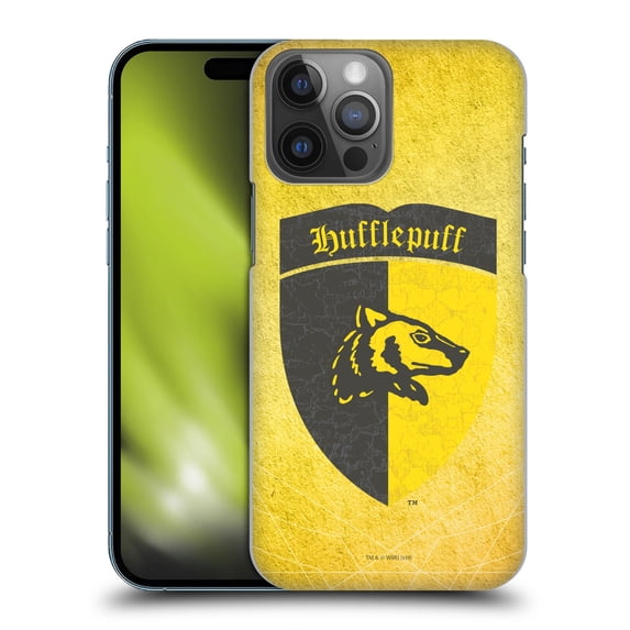 Head Case Designs Officially Licensed Harry Potter Sorcerer's Stone I Hufflepuff Crest Hard Back Case Compatible with Apple iPhone 14 Pro Max