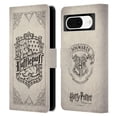 thumbnail image 1 of Head Case Designs Officially Licensed Harry Potter Sorcerer's Stone I Hufflepuff Parchment Leather Book Wallet Case Cover Compatible with Google Pixel 8, 1 of 6