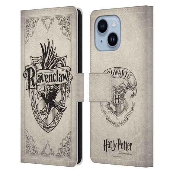 Head Case Designs Officially Licensed Harry Potter Sorcerer's Stone I Ravenclaw Parchment Leather Book Wallet Case Cover Compatible with Apple iPhone 14 Plus