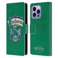 thumbnail image 1 of Head Case Designs Officially Licensed Harry Potter Sorcerer's Stone I Slytherin Crest Leather Book Wallet Case Cover Compatible with Apple iPhone 14 Pro Max, 1 of 6