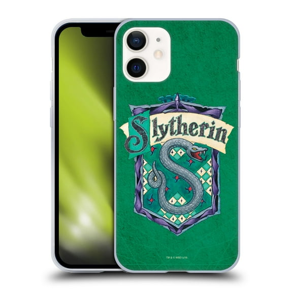 Head Case Designs Officially Licensed Harry Potter Sorcerer's Stone I Slytherin Crest Soft Gel Case Compatible with Apple iPhone 12 Mini