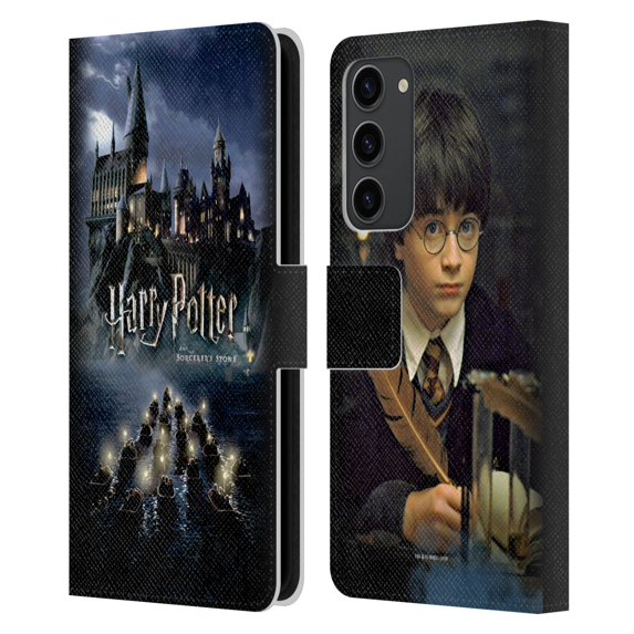 Head Case Designs Officially Licensed Harry Potter Sorcerer's Stone II Castle Leather Book Wallet Case Cover Compatible with Samsung Galaxy S23+ 5G