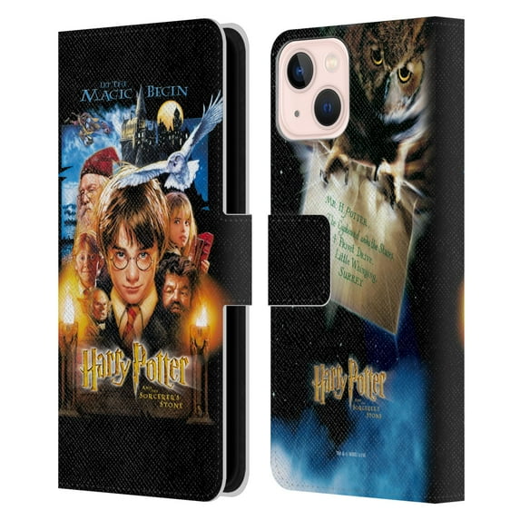 Head Case Designs Officially Licensed Harry Potter Sorcerer's Stone II Poster 1 Leather Book Wallet Case Cover Compatible with Apple iPhone 13