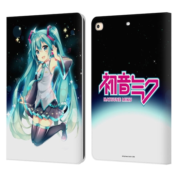 Head Case Designs Officially Licensed Hatsune Miku Graphics Night Sky Leather Book Wallet Case Cover Compatible with Apple iPad 9.7 2017 / iPad 9.7 2018