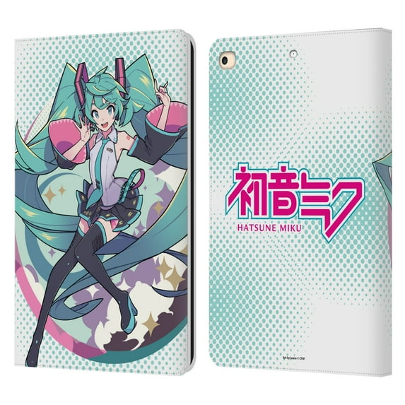 Head Case Designs Officially Licensed Hatsune Miku Graphics Pastels Leather Book Wallet Case Cover Compatible with Apple iPad 9.7 2017 / iPad 9.7 2018
