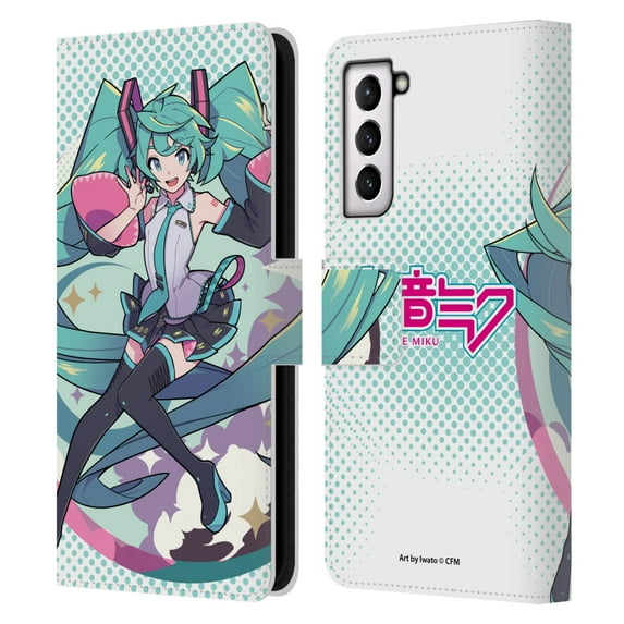 Head Case Designs Officially Licensed Hatsune Miku Graphics Pastels Leather Book Wallet Case Cover Compatible with Samsung Galaxy S21 5G