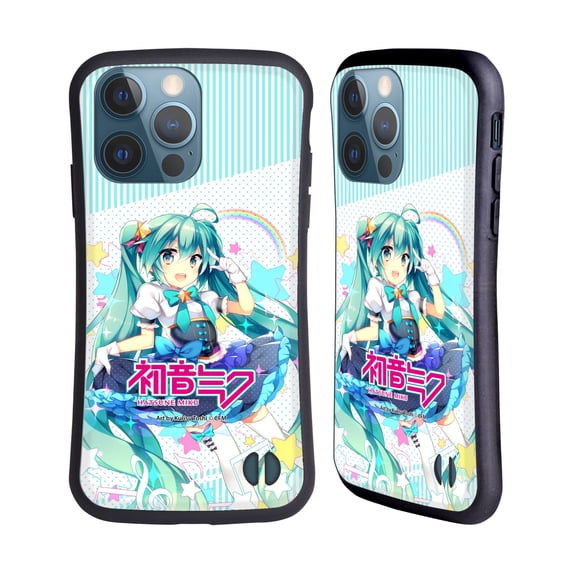 Head Case Designs Officially Licensed Hatsune Miku Graphics Stars And Rainbow Hybrid Case Compatible with Apple iPhone 13 Pro