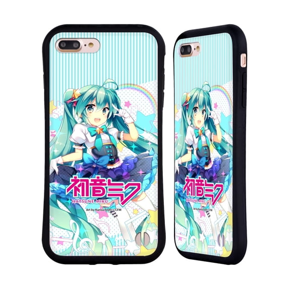 Head Case Designs Officially Licensed Hatsune Miku Graphics Stars And Rainbow Hybrid Case Compatible with Apple iPhone 7 Plus / iPhone 8 Plus