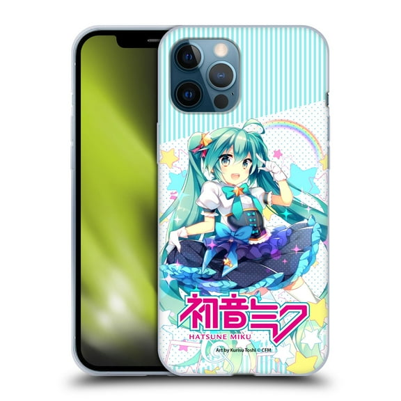 Head Case Designs Officially Licensed Hatsune Miku Graphics Stars And Rainbow Soft Gel Case Compatible with Apple iPhone 12 Pro Max