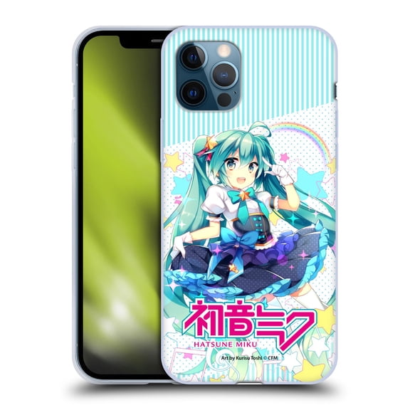 Head Case Designs Officially Licensed Hatsune Miku Graphics Stars And Rainbow Soft Gel Case Compatible with Apple iPhone 12 / iPhone 12 Pro