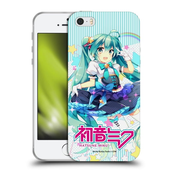 Head Case Designs Officially Licensed Hatsune Miku Graphics Stars And Rainbow Soft Gel Case Compatible with Apple iPhone 5 / 5s / iPhone SE 2016
