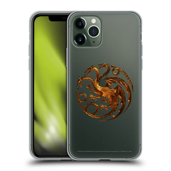 Head Case Designs Officially Licensed House Of The Dragon: Television Series Graphics Targaryen Emblem Art Soft Gel Case Compatible with Apple iPhone 11 Pro