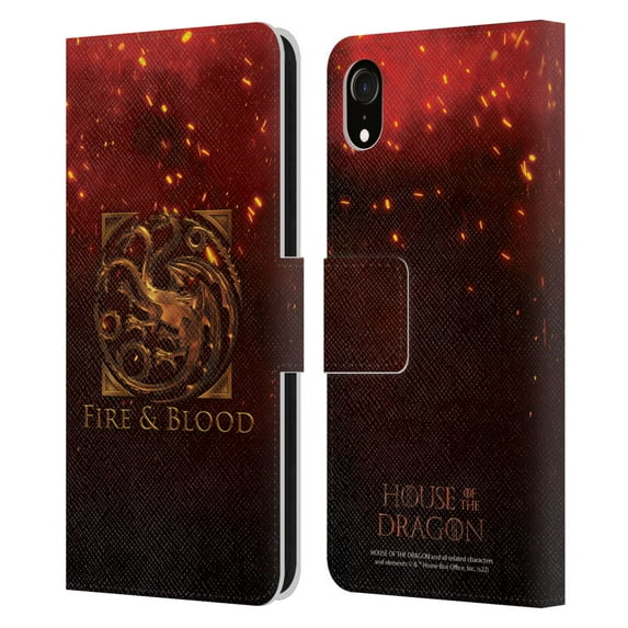 Head Case Designs Officially Licensed House Of The Dragon: Television Series Key Art Targaryen Leather Book Wallet Case Cover Compatible with Apple iPhone XR