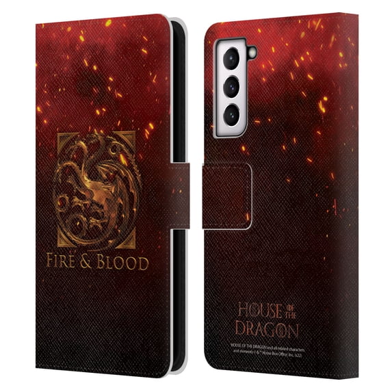 Head Case Designs Officially Licensed House Of The Dragon: Television Series Key Art Targaryen Leather Book Wallet Case Cover Compatible with Samsung Galaxy S21 FE 5G