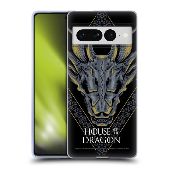Head Case Designs Officially Licensed House Of The Dragon: Television Series Graphics Dragon Head Soft Gel Case Compatible with Google Pixel 7 Pro