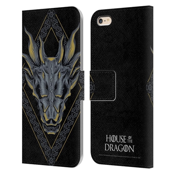 Head Case Designs Officially Licensed House Of The Dragon: Television Series Graphics Dragon Head Leather Book Case Compatible with Apple iPhone 6 Plus / iPhone 6s Plus