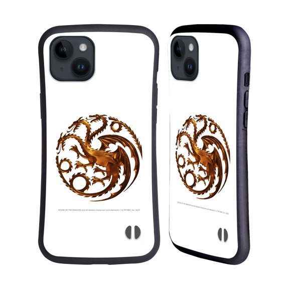 Head Case Designs Officially Licensed House Of The Dragon: Television Series Graphics Targaryen Emblem Art Hybrid Case Compatible with Apple iPhone 15 Plus