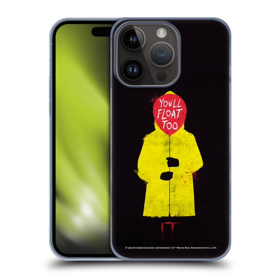 Head Case Designs Officially Licensed IT Movie Graphics You'll Float Too Hard Back Case Compatible with Apple iPhone 15 Pro