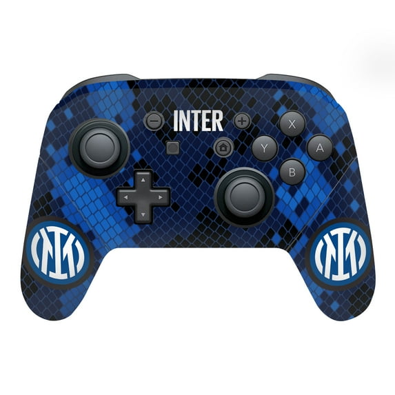 Head Case Designs Officially Licensed Inter Milan 2021/22 Crest Kit Home Vinyl Sticker Skin Decal Cover Compatible with Nintendo Switch Pro Controller