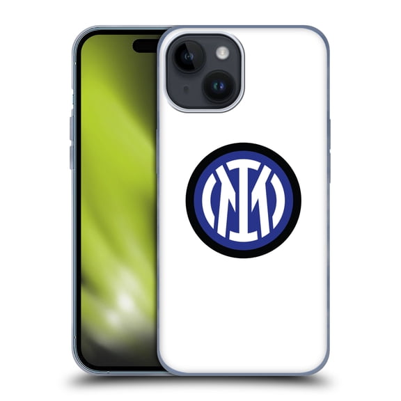 Head Case Designs Officially Licensed Inter Milan Badge Logo On White Soft Gel Case Compatible with Apple iPhone 15