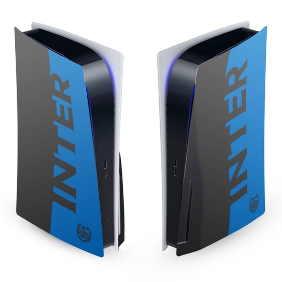 Head Case Designs Officially Licensed Inter Milan Full Logo Blue and Black Vinyl Sticker Skin Decal Cover Compatible with Sony PS5 Disc Edition Console