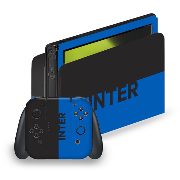 Head Case Designs Officially Licensed Inter Milan Full Logo Blue and Black Vinyl Sticker Skin Decal Cover Compatible with Nintendo Switch OLED