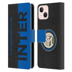 Head Case Designs Officially Licensed Inter Milan Graphics Half Leather Book Wallet Case Cover Compatible with Apple iPhone 13