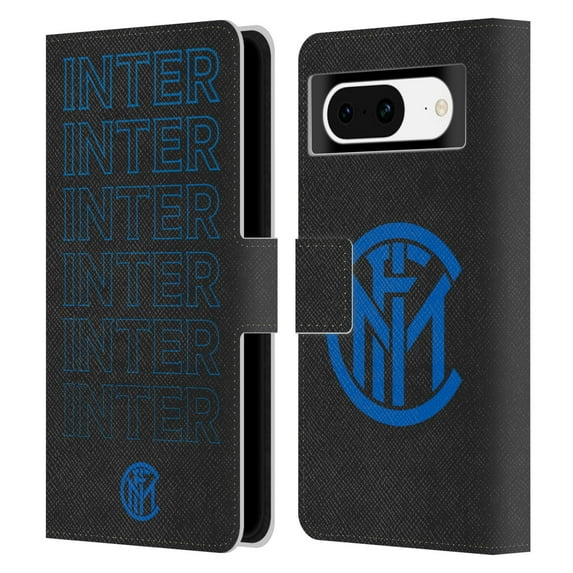 Head Case Designs Officially Licensed Inter Milan Graphics Logo Type Leather Book Wallet Case Cover Compatible with Google Pixel 8