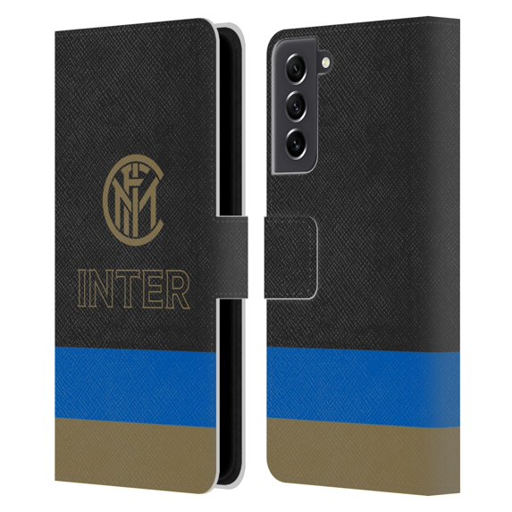 Head Case Designs Officially Licensed Inter Milan Graphics Stripes Leather Book Wallet Case Cover Compatible with Samsung Galaxy S21 FE 5G