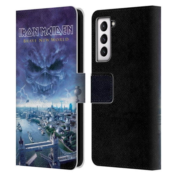 Head Case Designs Officially Licensed Iron Maiden Album Covers Brave New World Leather Book Wallet Case Cover Compatible with Samsung Galaxy S21 5G