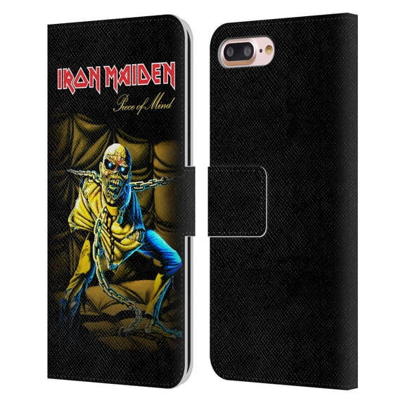 Head Case Designs Officially Licensed Iron Maiden Album Covers Piece Of Mind Leather Book Wallet Case Cover Compatible with Apple iPhone 7 Plus / iPhone 8 Plus