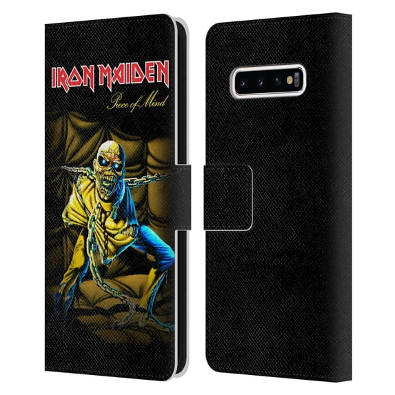 Head Case Designs Officially Licensed Iron Maiden Album Covers Piece Of Mind Leather Book Wallet Case Cover Compatible with Samsung Galaxy S10+ / S10 Plus