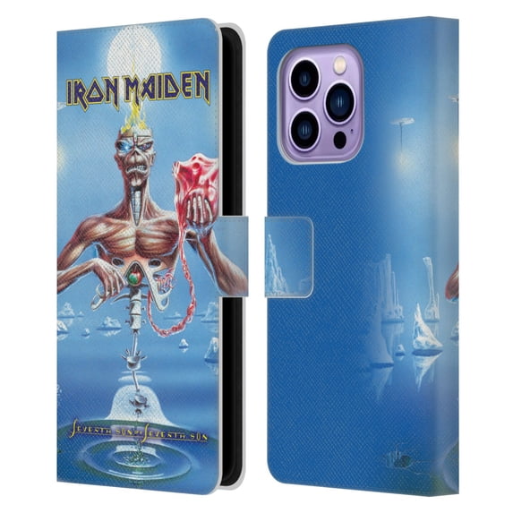 Head Case Designs Officially Licensed Iron Maiden Album Covers SSOSS Leather Book Wallet Case Cover Compatible with Apple iPhone 14 Pro Max