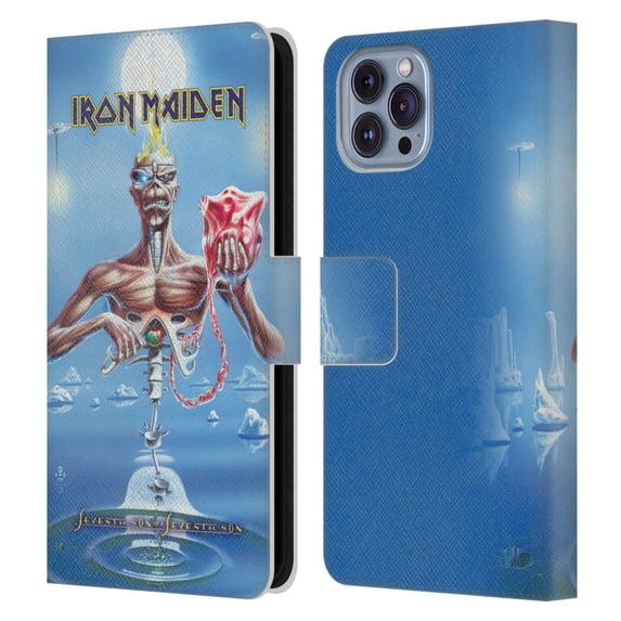 Head Case Designs Officially Licensed Iron Maiden Album Covers SSOSS Leather Book Wallet Case Cover Compatible with Apple iPhone 14