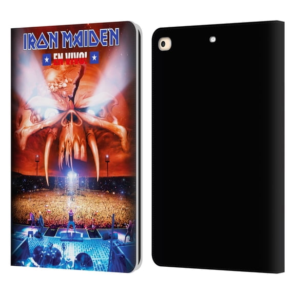 Head Case Designs Officially Licensed Iron Maiden Tours Concert Leather Book Wallet Case Cover Compatible with Apple iPad 9.7 2017 / iPad 9.7 2018