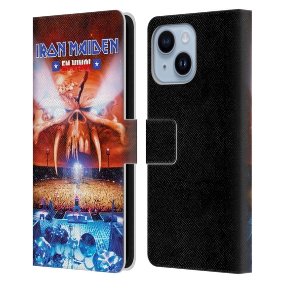 Head Case Designs Officially Licensed Iron Maiden Tours Concert Leather Book Wallet Case Cover Compatible with Apple iPhone 14 Plus